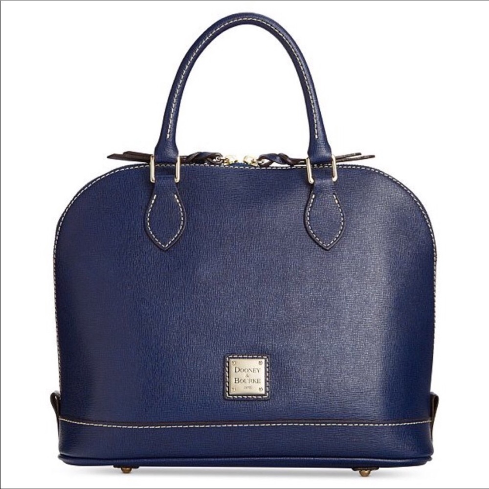 ✨NEW✨Dooney & Bourke Saffiano Zip Zip Satchel Marine Blue